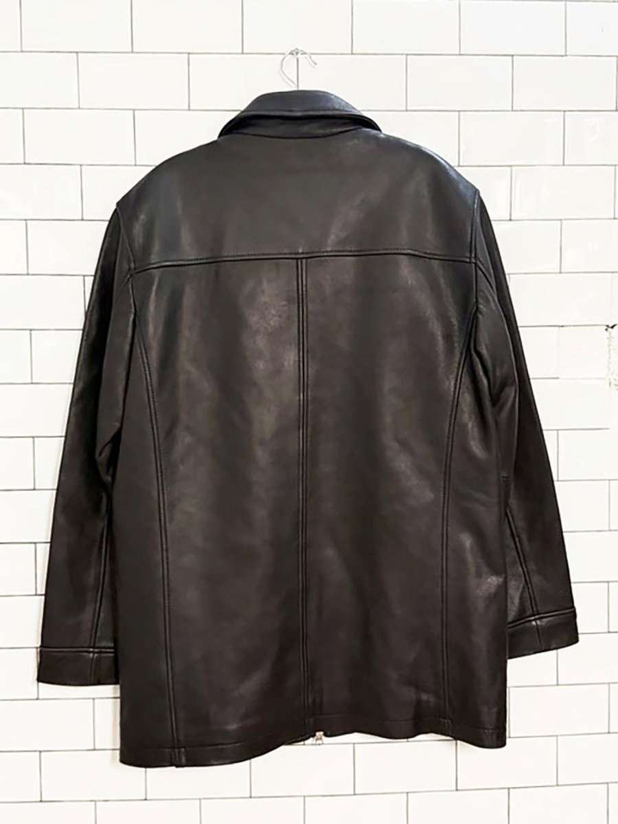 vintage danier butter leather minimal zip jacket | removable lining | lambskin - good market thrift store