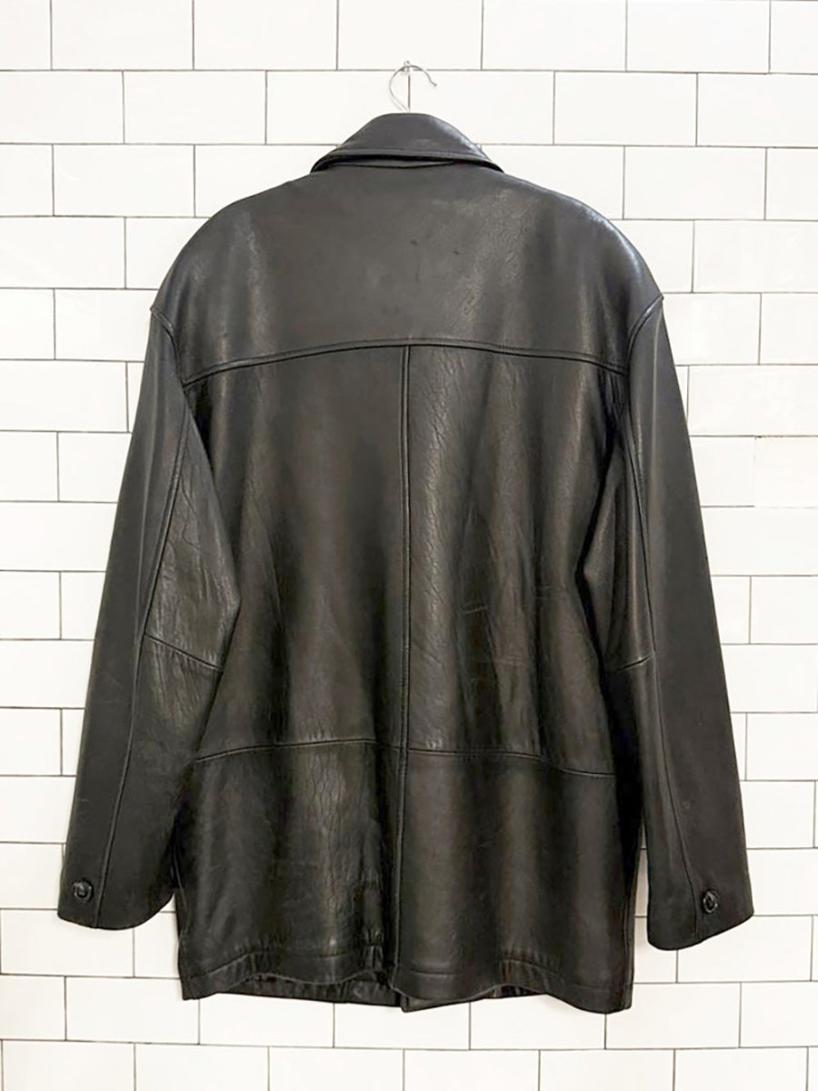 vintage danier full button oversized butter leather jacket | thinsulated lining - good market thrift store