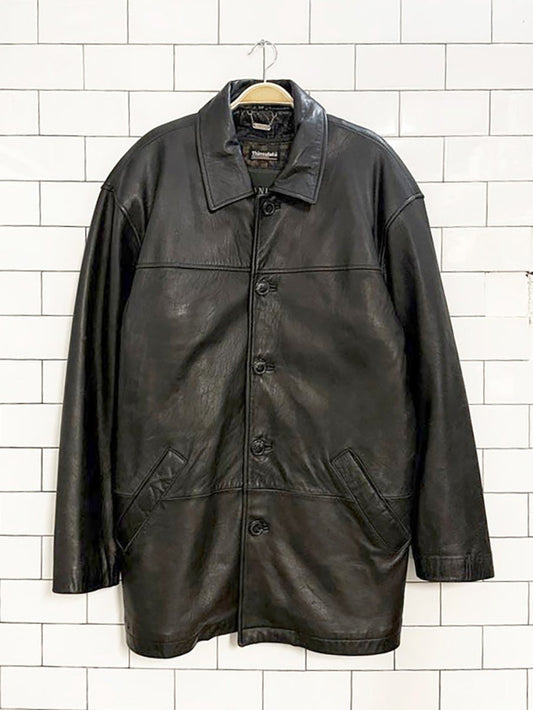vintage danier full button oversized butter leather jacket | thinsulated lining - good market thrift store