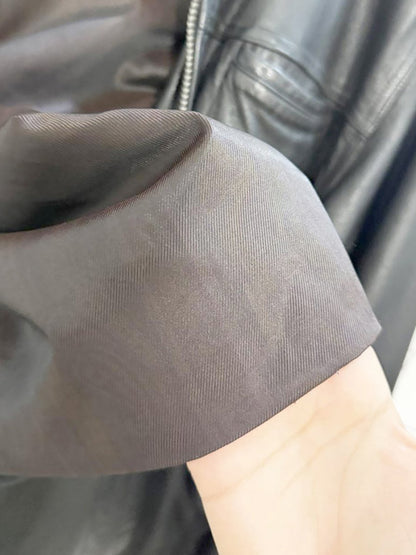 vintage danier full zip minimal leather jacket | removable liner - good market thrift store