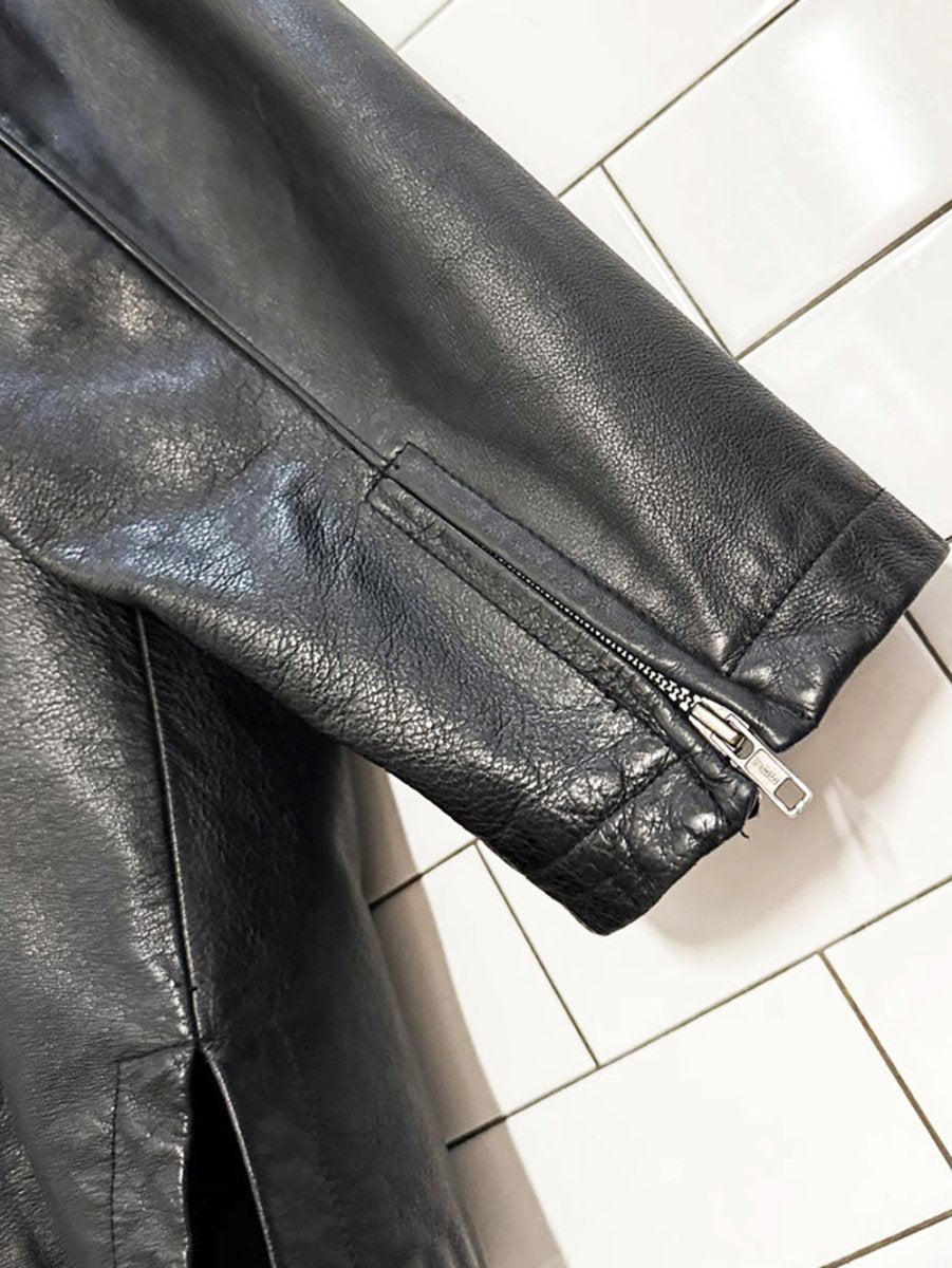 vintage danier full zip minimal leather jacket | removable liner - good market thrift store