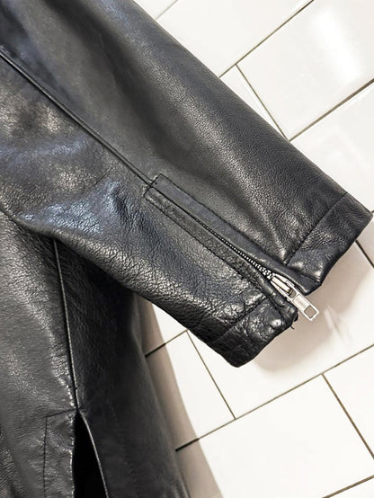 vintage danier full zip minimal leather jacket | removable liner - good market thrift store