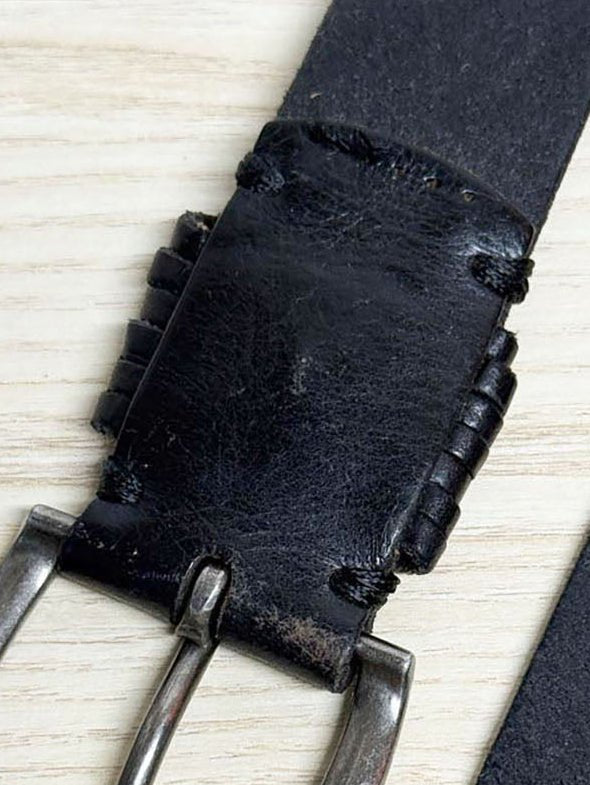 vintage danier leather braided buckle detail belt - good market thrift store