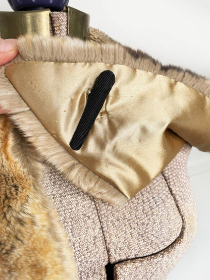 vintage danier shaved mink fur clip on stole collar - good market thrift store