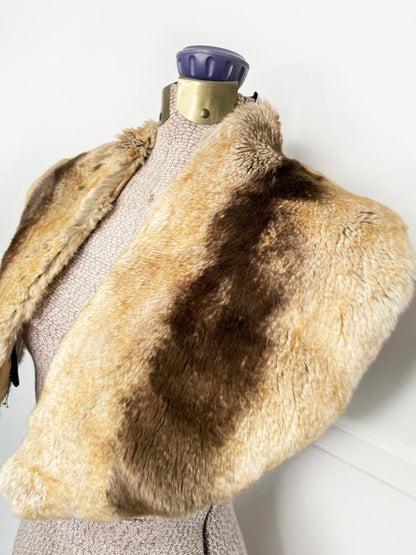 vintage danier shaved mink fur clip on stole collar - good market thrift store
