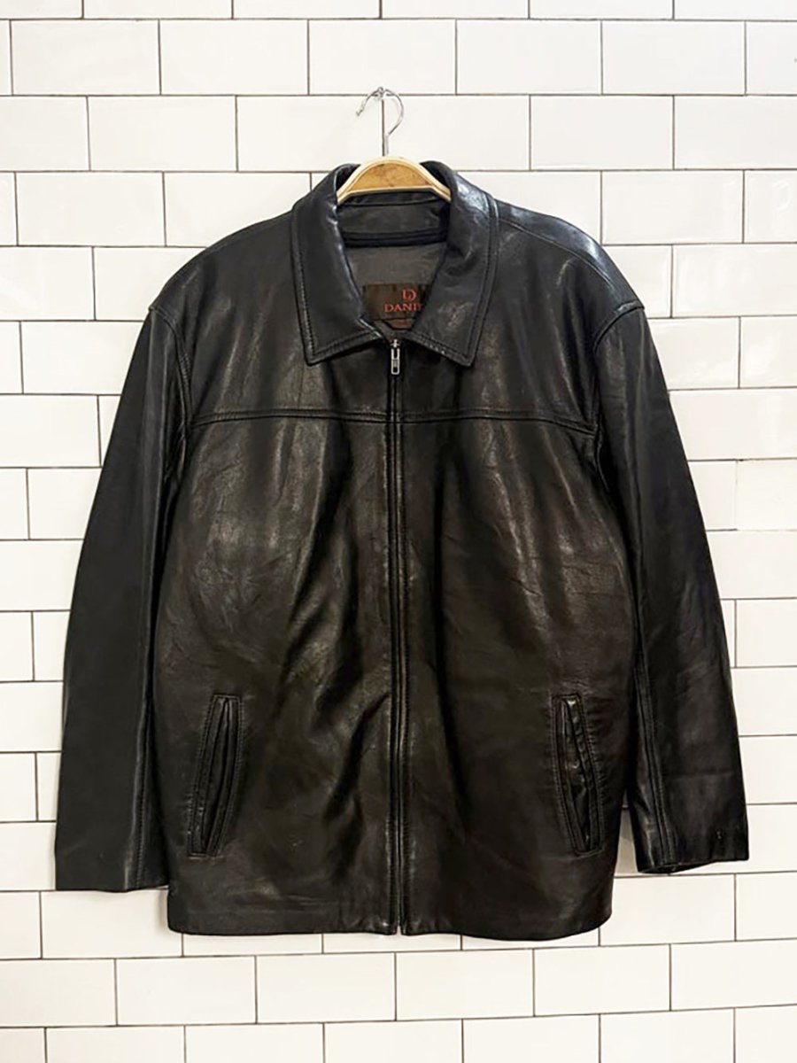 vintage danier soft italian leather full zip jacket | removable lining | made in Canada - good market thrift store