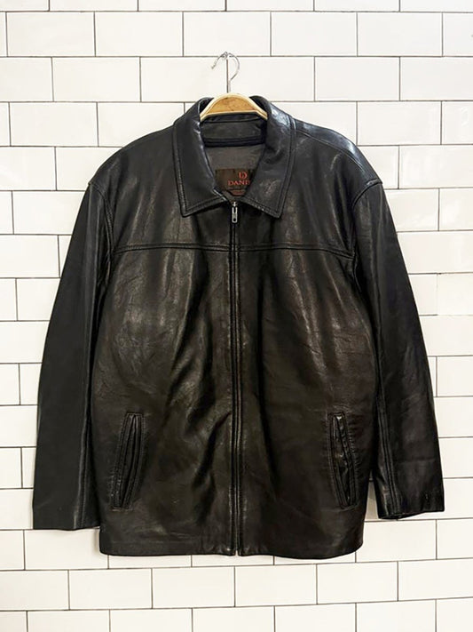 vintage danier soft italian leather full zip jacket | removable lining | made in Canada - good market thrift store