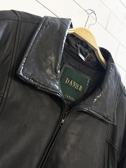 vintage danier soft leather full zip bomber jacket | made in Canada - good market thrift store