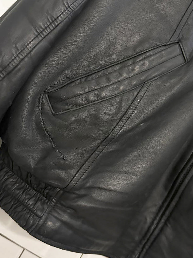 vintage danier soft leather full zip bomber jacket | made in Canada - good market thrift store