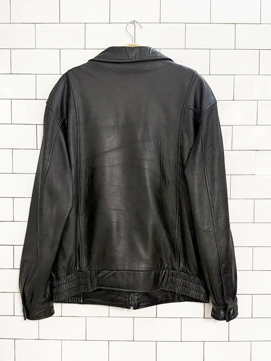 vintage danier soft leather full zip bomber jacket | made in Canada - good market thrift store