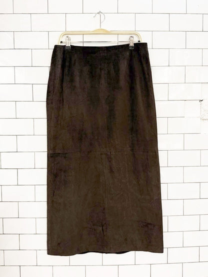 vintage danier suede leather midi skirt | made in Canada - good market thrift store