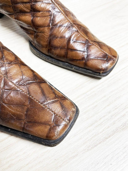 vintage davids croc embossed leather tall boots | made in Italy - good market thrift store