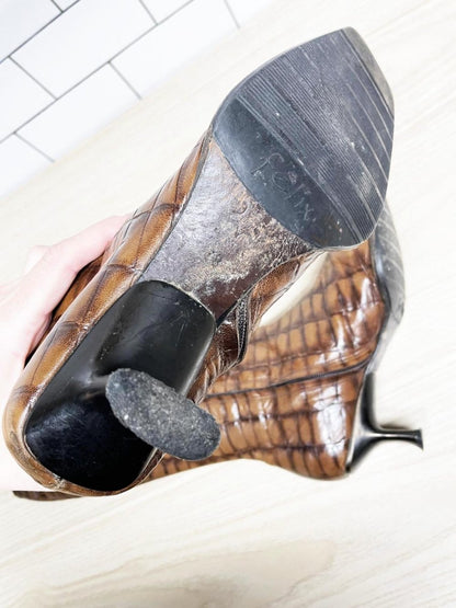 vintage davids croc embossed leather tall boots | made in Italy - good market thrift store