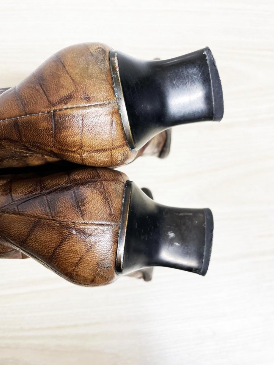 vintage davids croc embossed leather tall boots | made in Italy - good market thrift store