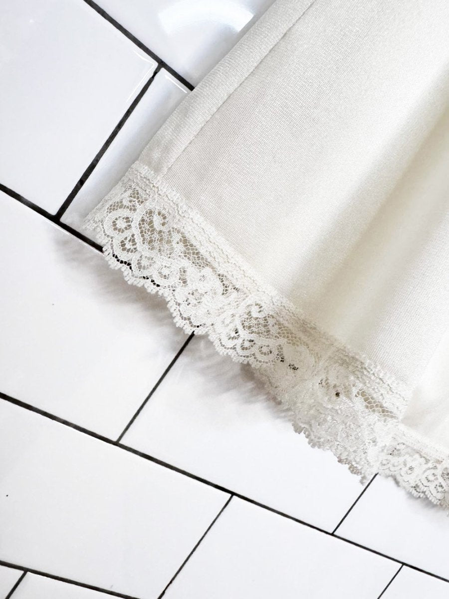 vintage deena lace trim sateen mini slip skirt | made in USA - good market thrift store