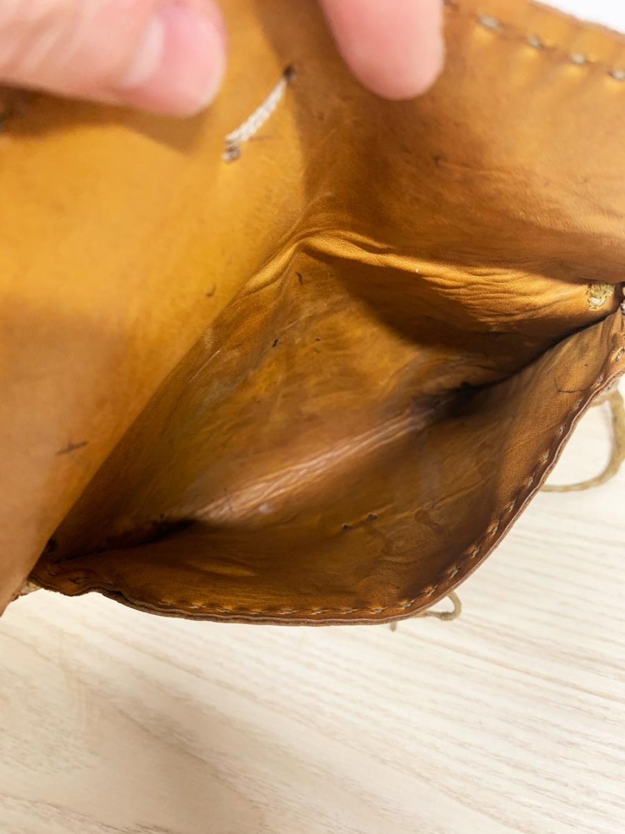vintage deerskin leather boho leaf shoulder bag - good market thrift store