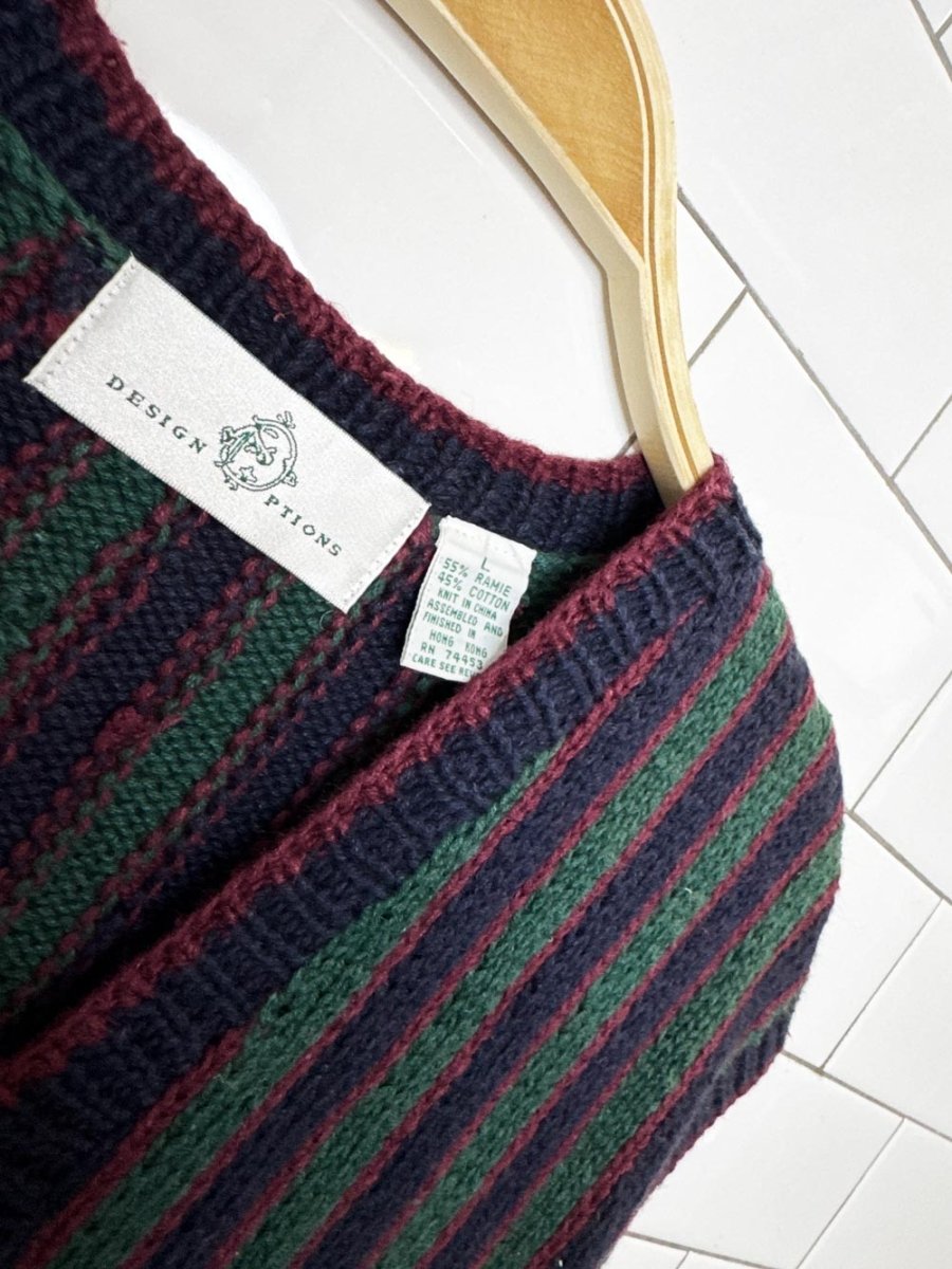 vintage deisgn options ramie-blend teddy bears knit vest - good market thrift store