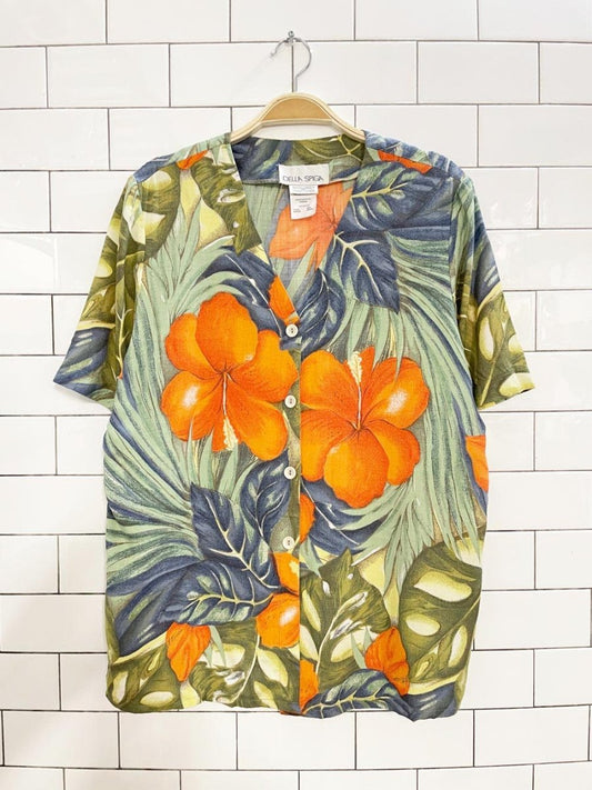 vintage della spiga tropical cabana shirt - good market thrift store