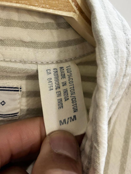 vintage deluxe clothing co. striped crest pocket faded shirt | made in India - good market thrift store