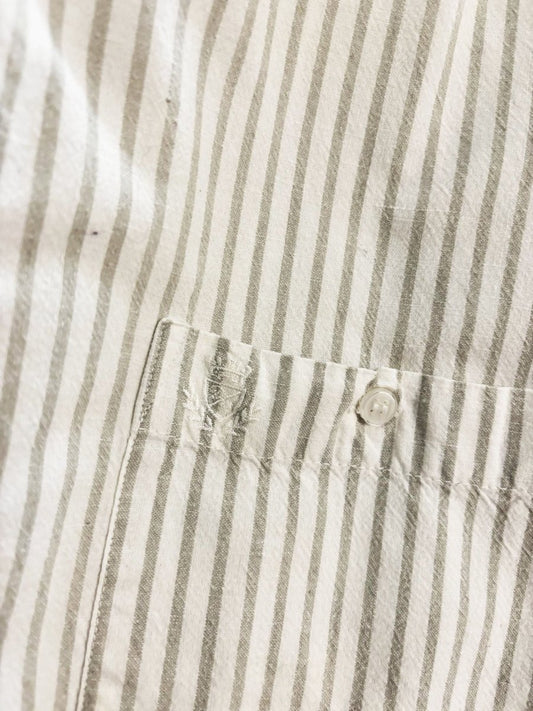 vintage deluxe clothing co. striped crest pocket faded shirt | made in India - good market thrift store