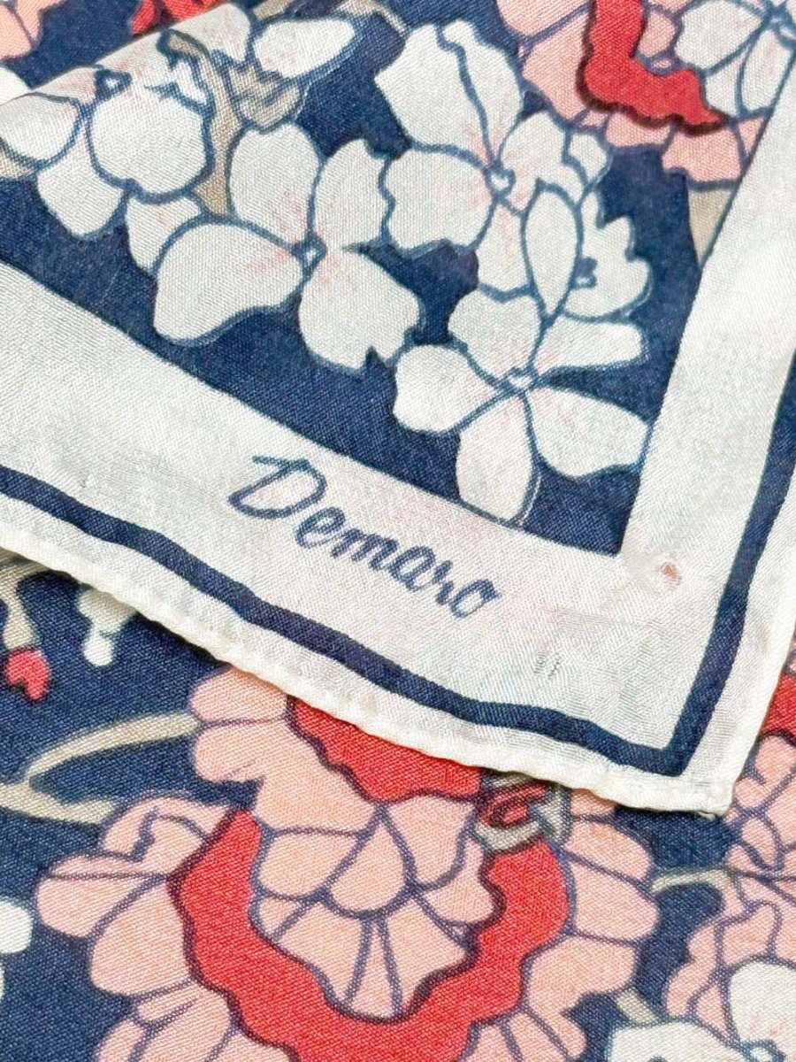 vintage demaro 100% silk floral scarf - good market thrift store