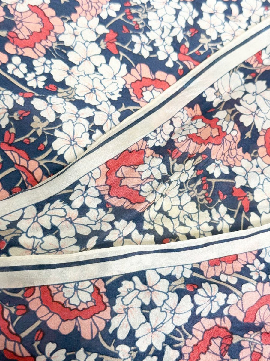 vintage demaro 100% silk floral scarf - good market thrift store