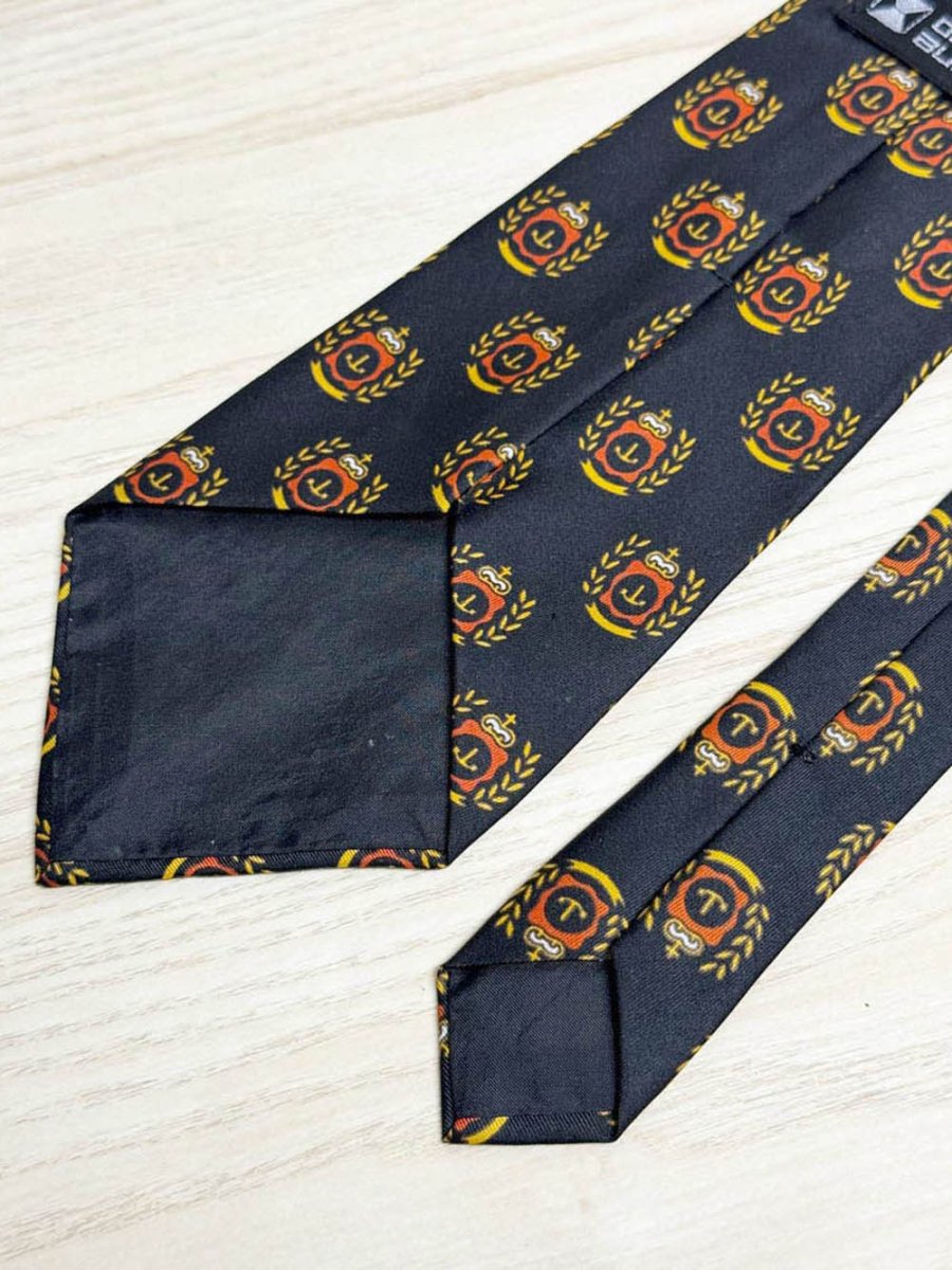 vintage der herren ausstafter silk anchor crest neck tie - good market thrift store