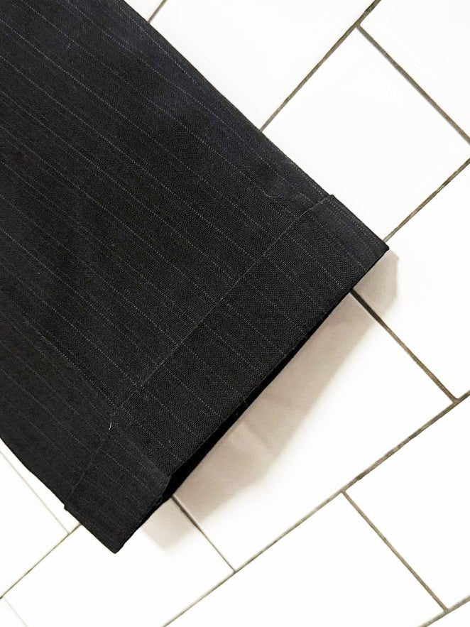 vintage designer khan wool pleated pinstripe cuffed trousers - good market thrift store