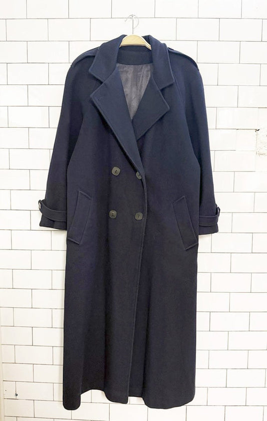 vintage diana charles 100% wool double breasted trench coat | made in Canada - good market thrift store