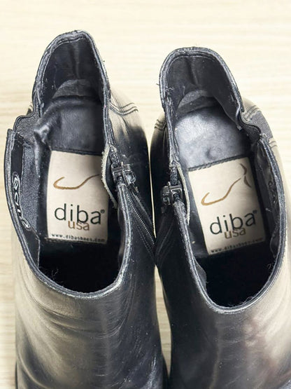 vintage diba USA leather square toe skinny heeled boot | made in Brazil - good market thrift store