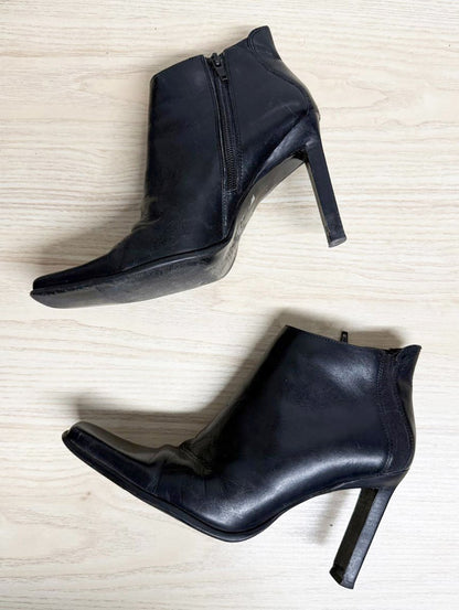 vintage diba USA leather square toe skinny heeled boot | made in Brazil - good market thrift store