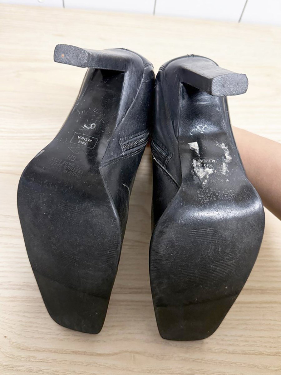 vintage diba USA leather square toe skinny heeled boot | made in Brazil - good market thrift store