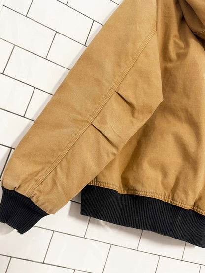 vintage dickies duck canvas quilted full zip hooded work jacket - good market thrift store