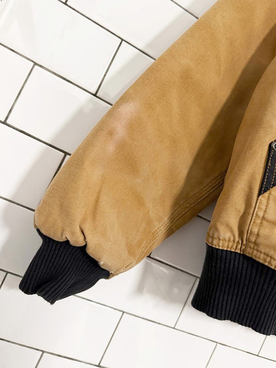 vintage dickies duck canvas quilted full zip hooded work jacket - good market thrift store