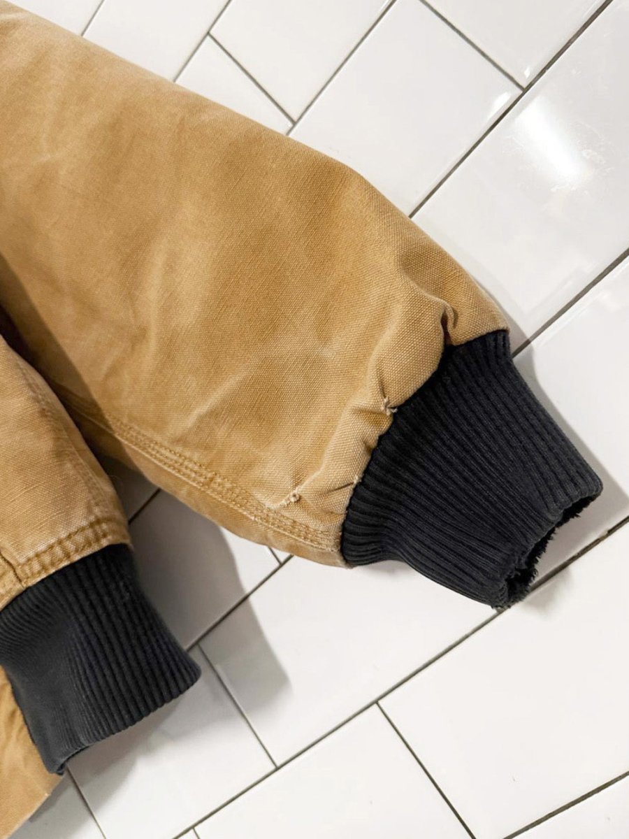 vintage dickies duck canvas quilted full zip hooded work jacket - good market thrift store