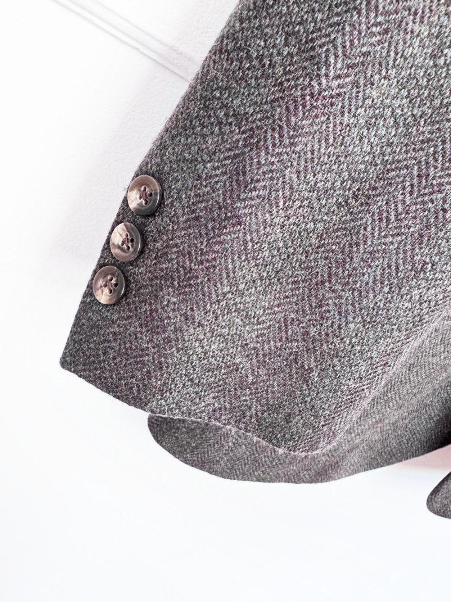 vintage doncaster 100% wool herringbone tweed blazer | union made in USA - good market thrift store