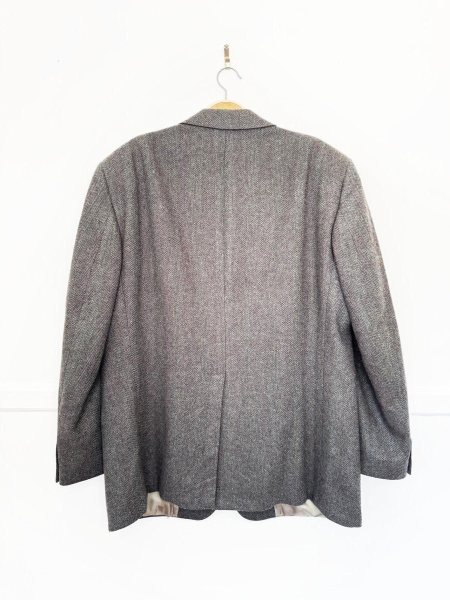 vintage doncaster 100% wool herringbone tweed blazer | union made in USA - good market thrift store