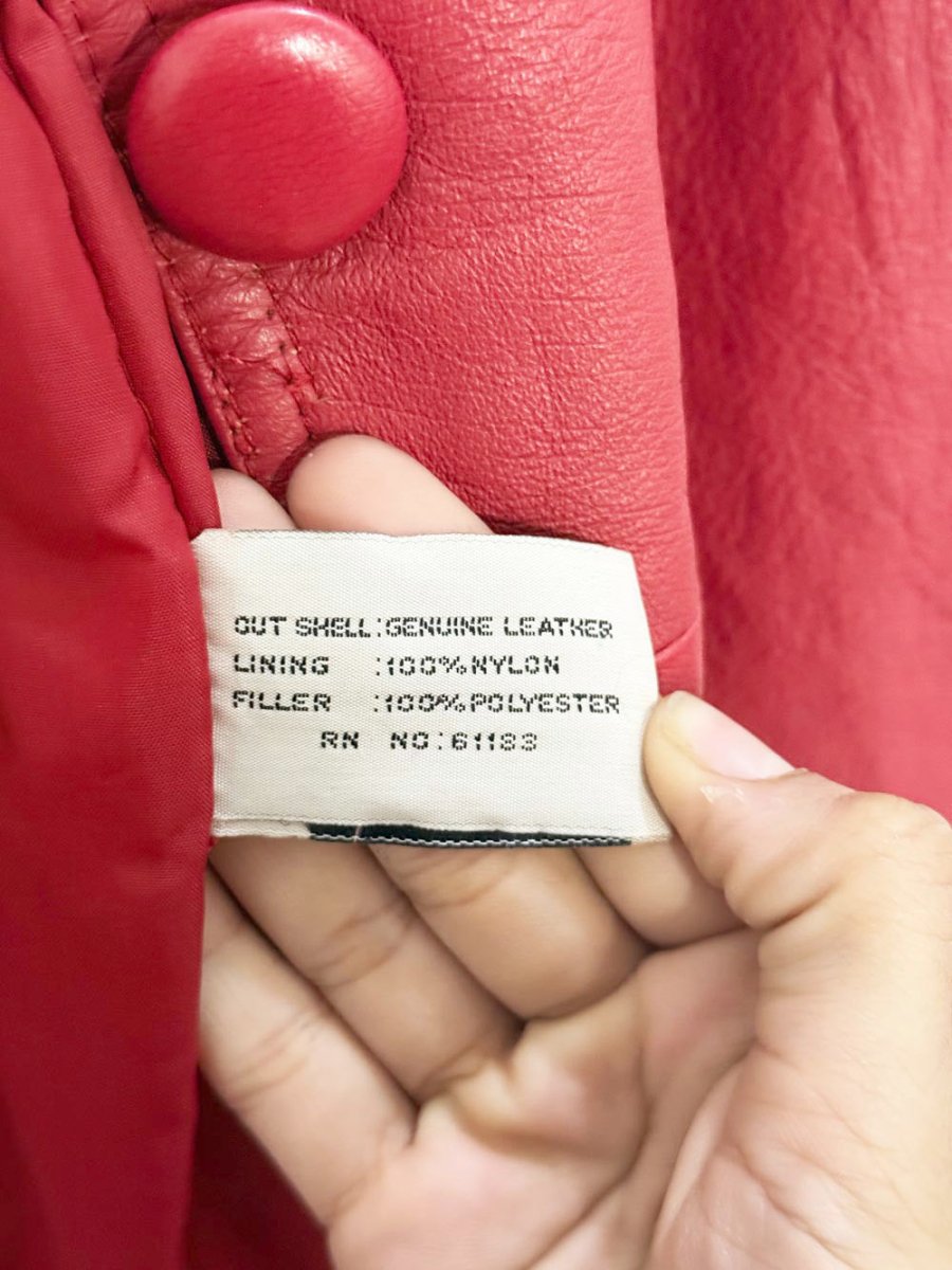 vintage donna pelle leather quilted collar + pocket long jacket - good market thrift store
