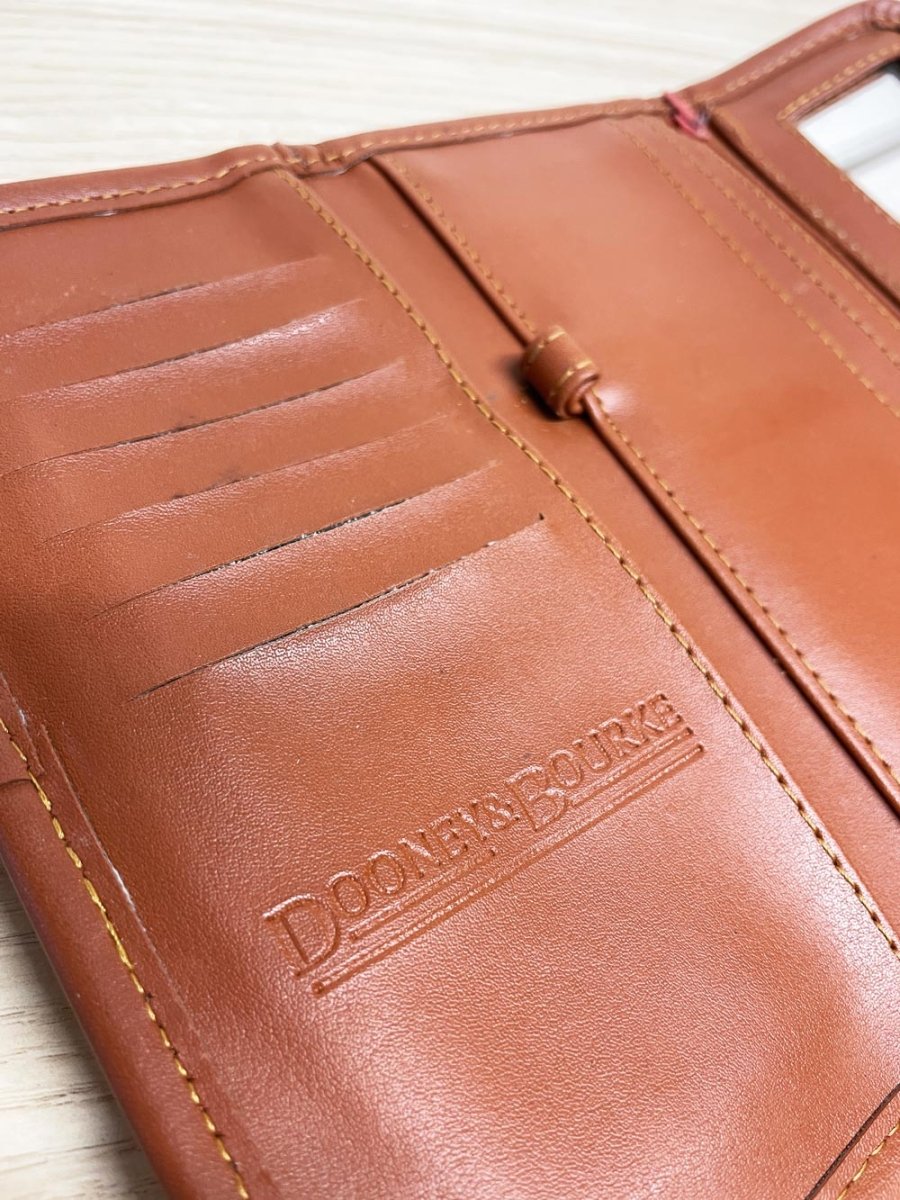 vintage dooney & bourke pebbled leather two - tone wallet - good market thrift store