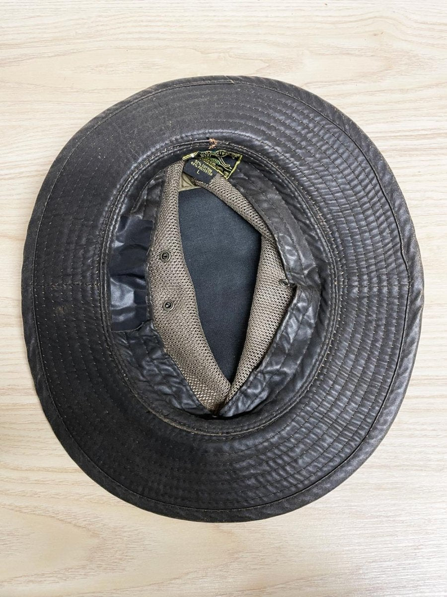vintage DPC weathered cotton mesh wide brim trail hat - good market thrift store