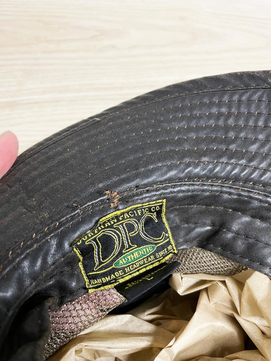 vintage DPC weathered cotton mesh wide brim trail hat - good market thrift store