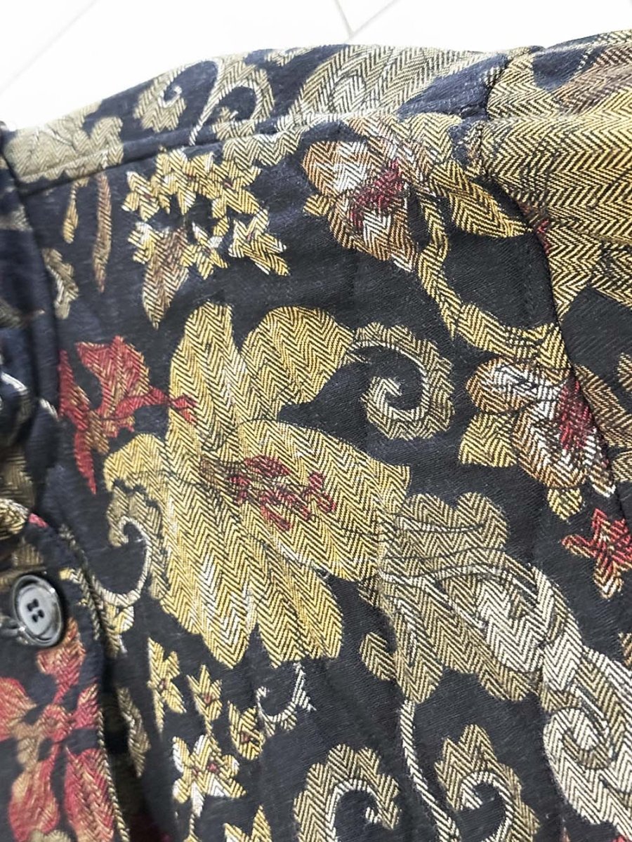 vintage drizzle quilted floral double breasted coat | union made in USA - good market thrift store