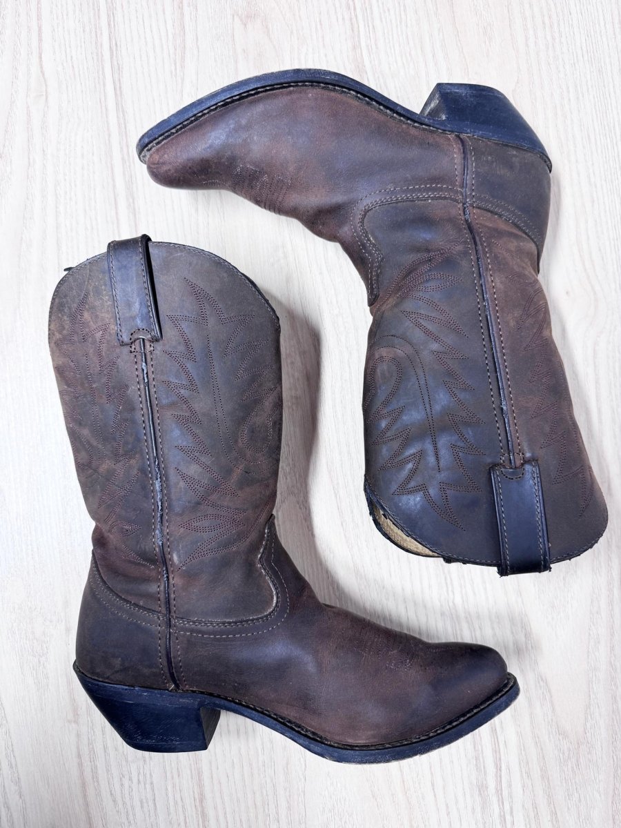 vintage durango leather western cowboy boots - good market thrift store