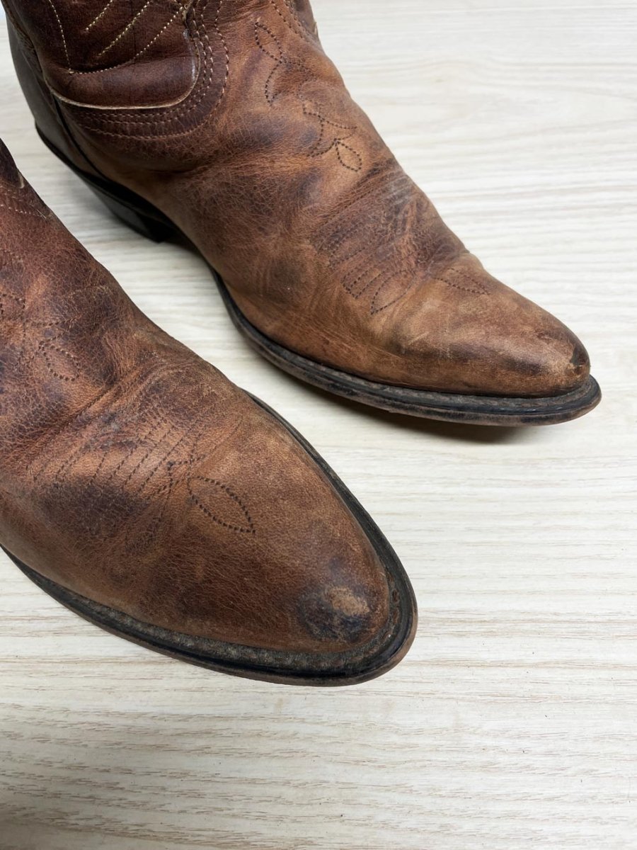 vintage durango southwestern embroidered leather cowboy boots - good market thrift store