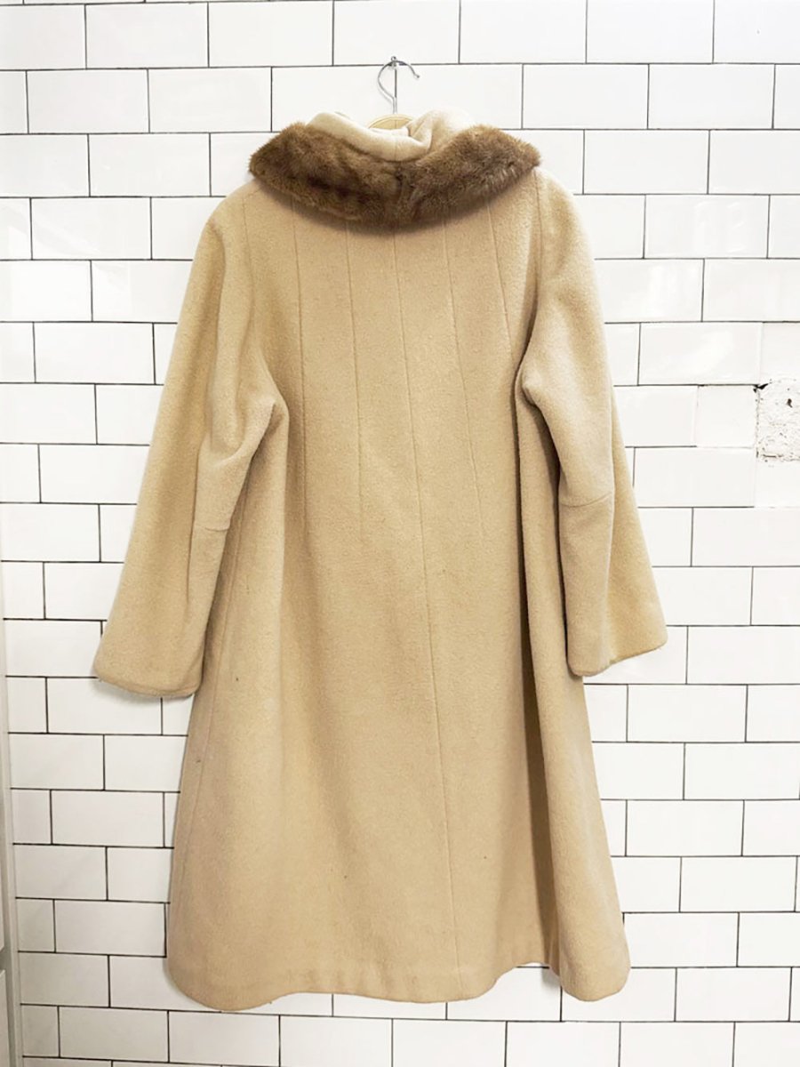 vintage eaton's mink fur collar wool coat | coutourier designed by rebecca gould - good market thrift store