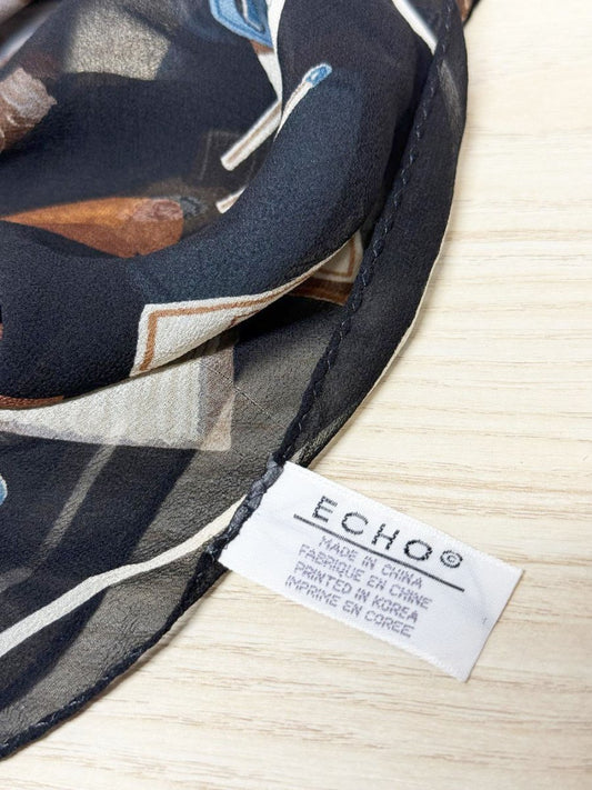 vintage echo 100% silk cigars and matches square scarf - good market thrift store