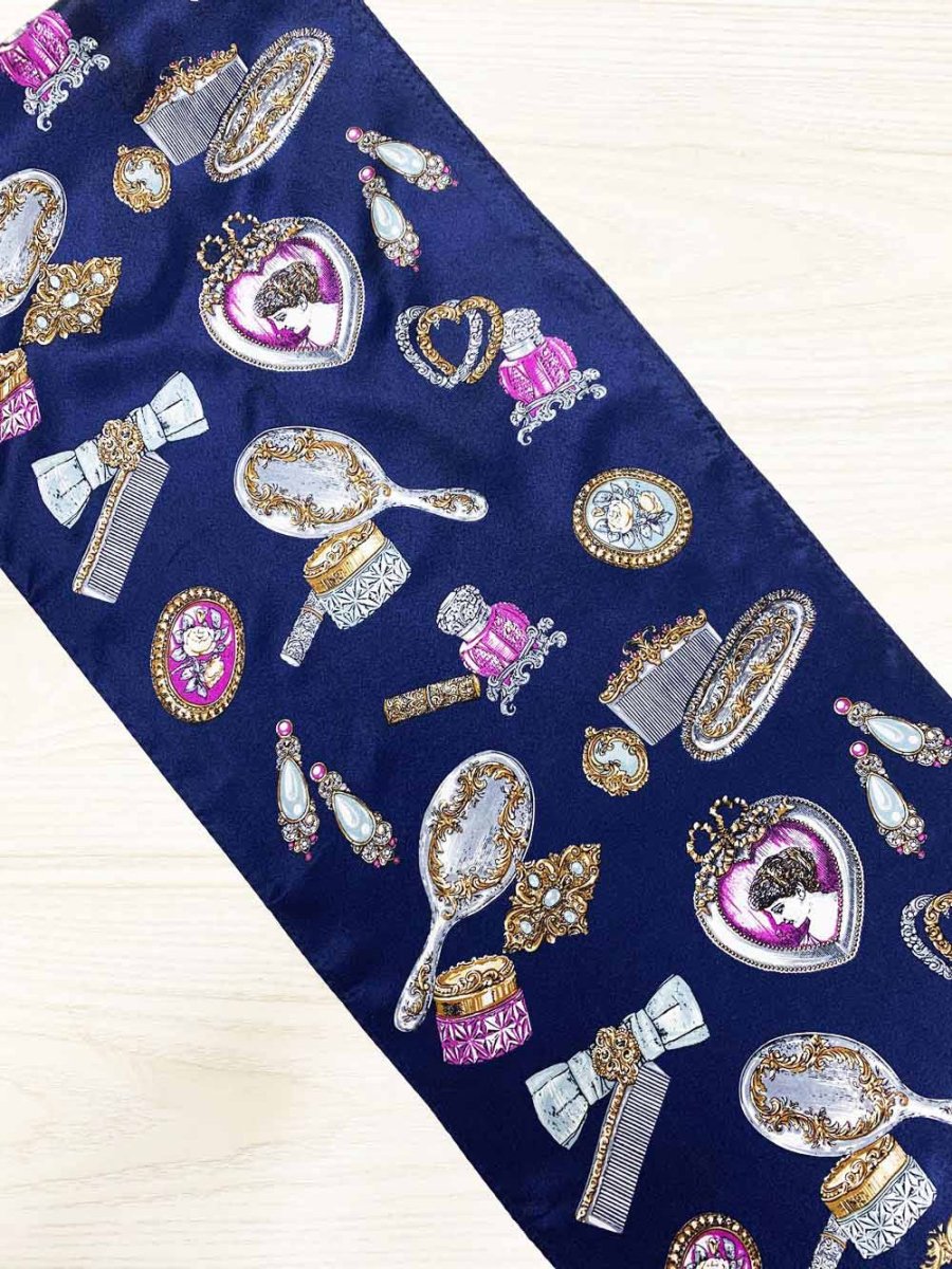vintage echo 100% silk rectangle vanity scarf - good market thrift store