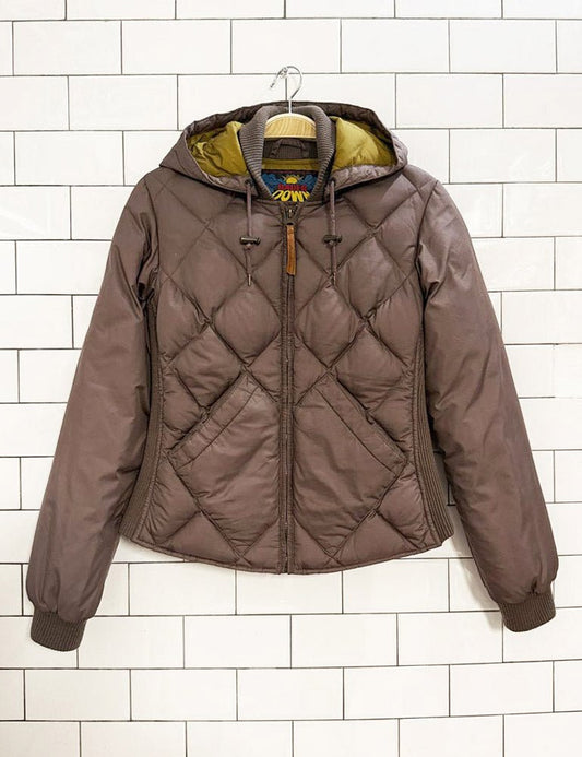 vintage eddie bauer 550 down diamond quilted short puffer coat | 1936 skyliner model - good market thrift store