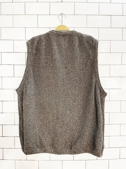 vintage eddie bauer knit cotton grandad vest | made in USA - good market thrift store