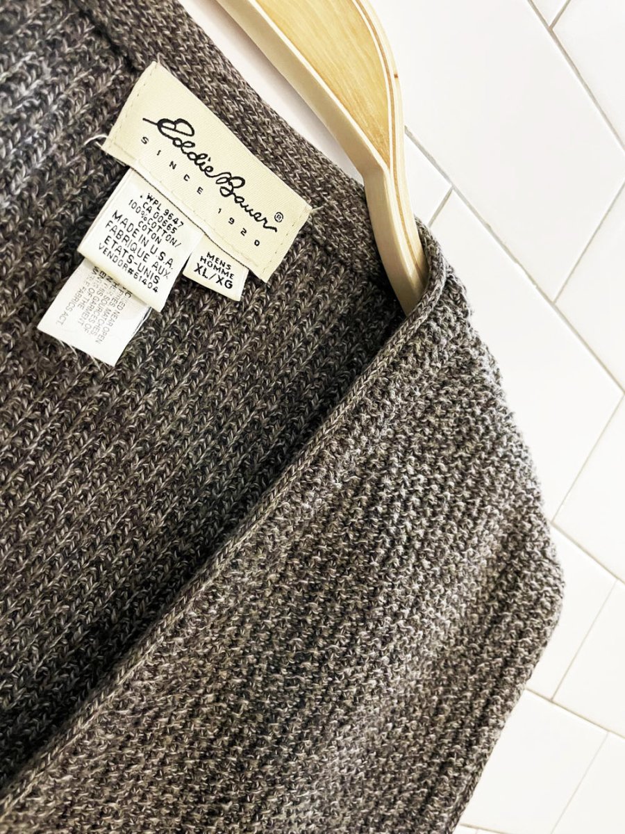 vintage eddie bauer knit cotton grandad vest | made in USA - good market thrift store